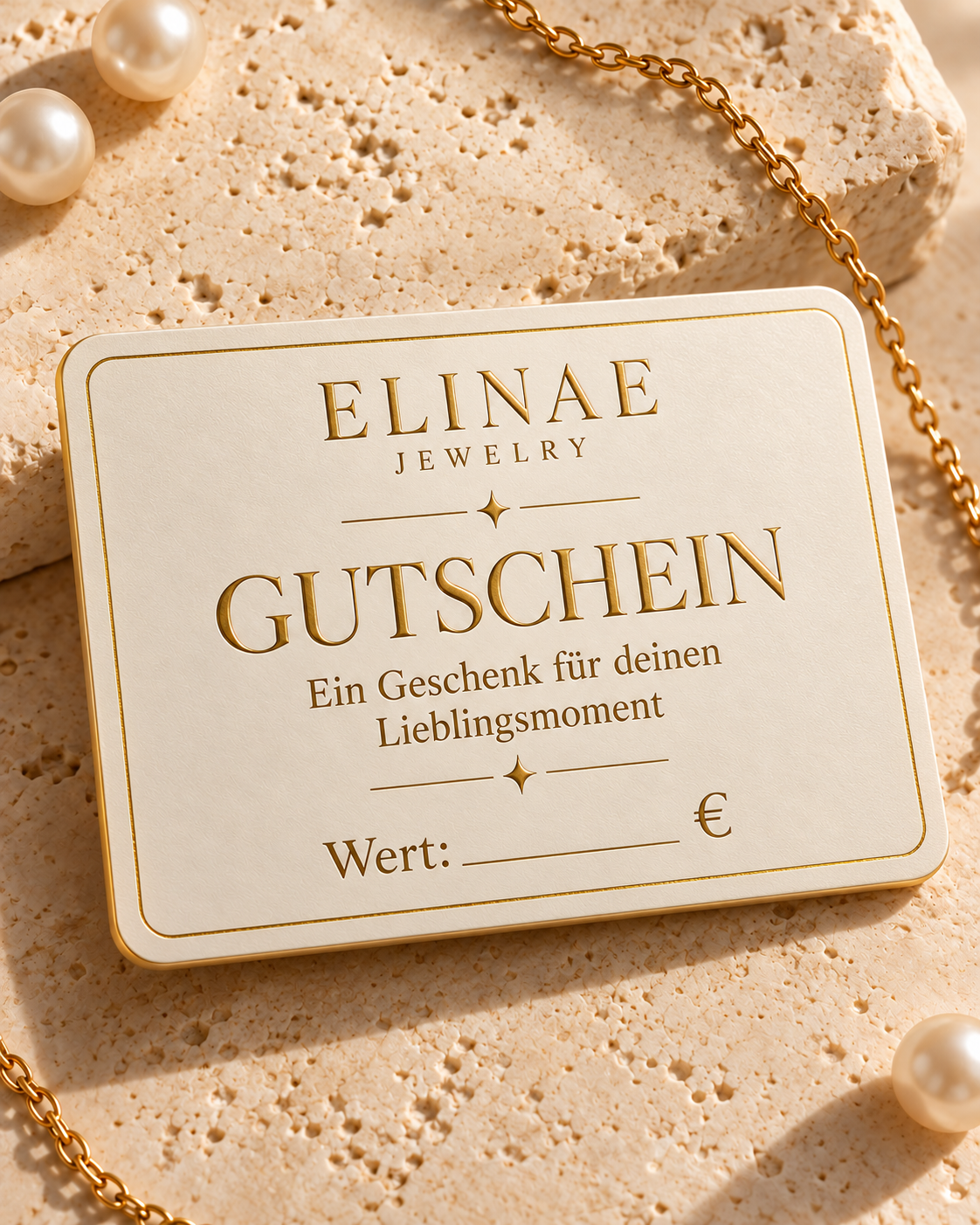 Elinae Jewelry logo in gold script on a white background